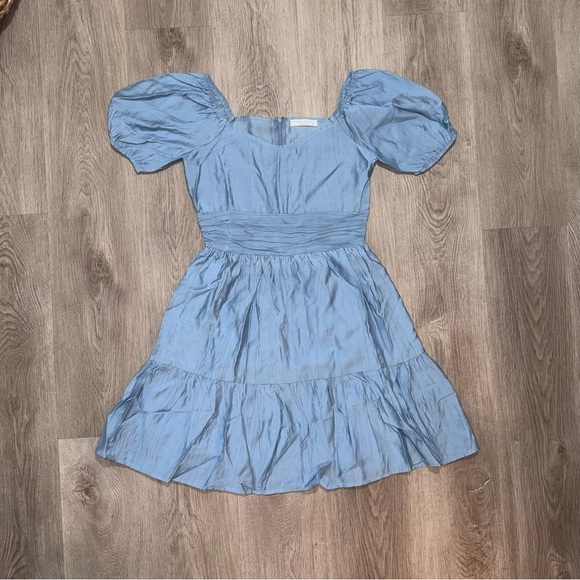 Final Touch Dresses & Skirts - Boutique Blue Puff Sleeve Dress